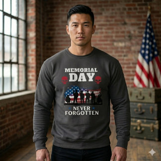 Sweatshirt Jour du Souvenir Jamais Oublié Patriotique Militai