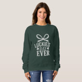 Sweatshirt Jour le plus chanceux jamais Jour de la Saint Patr (Devant entier)