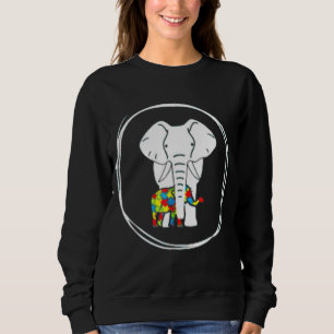 Sweatshirt Journée Mondiale de l'Autisme Eléphant Puzzle Pièc