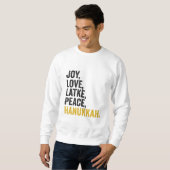 Sweatshirt Joy Love Latkes Paix Hanoukka Drôle Juif (Devant entier)
