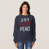 Sweatshirt JOY LOVE PEACE Christian Red Heart  (Devant entier)