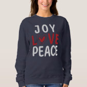 Sweatshirt JOY LOVE PEACE Christian Red Heart  (Devant)