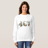 Sweatshirt JOY Pine Cone Red Berry Birds Noël (Devant entier)