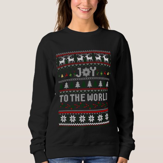 Sweatshirt Joy To The World Drôle Noël Doux moche (Devant)