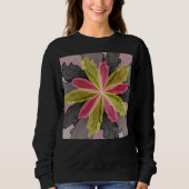 Sweatshirt Joy, Vert rose Anthracite Imaginaire Fleur Fractal (Devant)