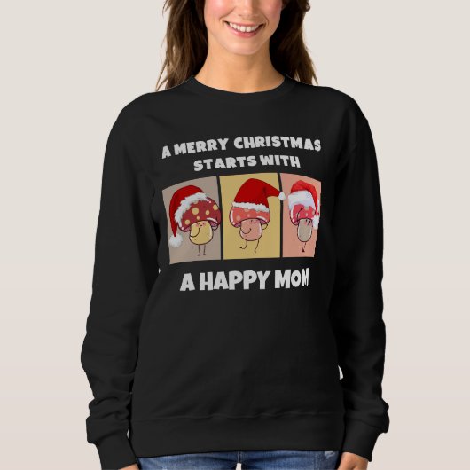 Sweatshirt JOYEUSE CHRISTMAS MUSHROOMS Happy Maman (Devant)