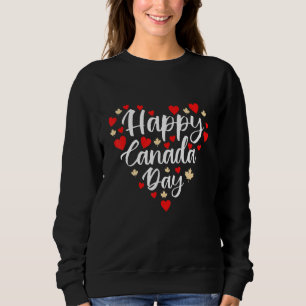 Sweatshirt Joyeuse fête du Canada J'aime Canada Coeur Feuille