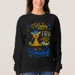 Sweatshirt Joyeuse Hanoukka Giraffe Avec Menorah Fière Juive<br><div class="desc">Joyeuse Girafe Hanoukka Avec Menorah Fière Amour Juif 1</div>