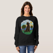 Sweatshirt Joyeuse journée avec un chocolat de caniche standa (Devant entier)