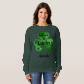 Sweatshirt Joyeuse Saint-Patrick Bénie et Chanceuse (Devant entier)