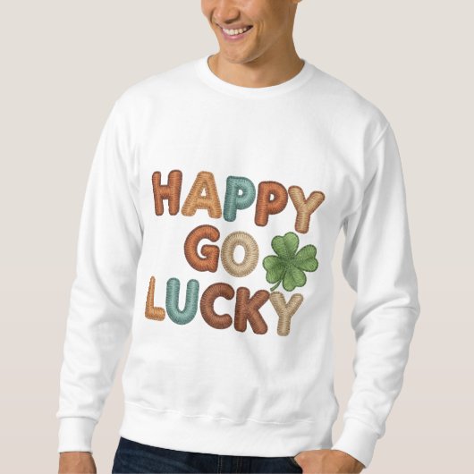 Sweatshirt Joyeuse Saint-Patrick Chanceuse Trèfle (Devant)