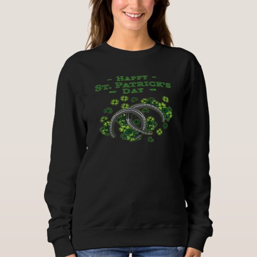 Sweatshirt Joyeuse Saint Patrick Hommes Femmes Shamrocks (Devant)