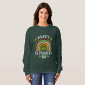 Sweatshirt Joyeuse Saint Patrick journée Arc-en-ciel Trèfle (Devant entier)