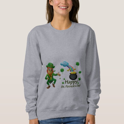 Sweatshirt Joyeuse Saint-Patrick Leprechaun Arc-en-ciel (Devant)