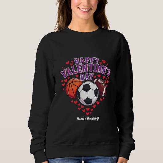Sweatshirt Joyeuse Saint-Valentin Baseball Basket-ball Footba (Devant)