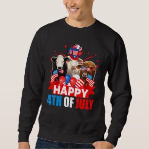 Sweatshirt Joyeuse vache à drapeau américain à trois Fiertés 