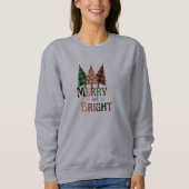 Sweatshirt Joyeuses et brillantes fêtes de Noël Arbres de sue (Devant)