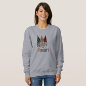 Sweatshirt Joyeuses et brillantes fêtes de Noël Arbres de sue (Devant entier)