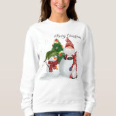 Sweatshirt Joyeuses et brillantes fêtes Noël Arbres de Noël S (Devant)