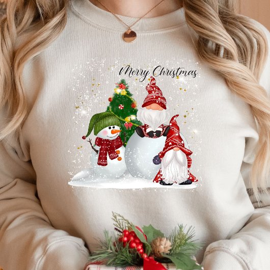 Sweatshirt Joyeuses et brillantes fêtes Noël Arbres de Noël S