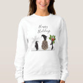 Sweatshirt Joyeuses Fêtes Mignon Drôle Noël Manchot (Devant)