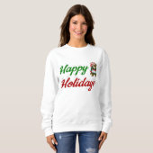 Sweatshirt Joyeuses fêtes Teddy Bear script de Noël (Devant entier)