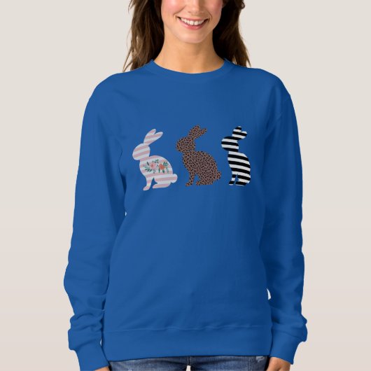 Sweatshirt Joyeuses Pâques Léopard de Pâques Lapin Mignon (Devant)