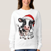 Sweatshirt Joyeuses Vacances Vache Santa Hat (Devant)