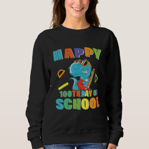 Sweatshirt Joyeux 100 Jour De L'École T Rex Smart Kid
