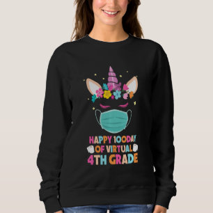 Sweatshirt Joyeux 100 Jours De 4E Année Virtuelle Enseignant 