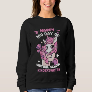 Sweatshirt Joyeux 100 Jours De Virtual Kindergarten Teacher U