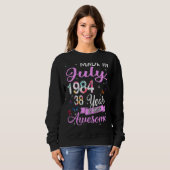 Sweatshirt Joyeux 38ème Anniversaire Fait En Juillet 1984 38 (Devant entier)