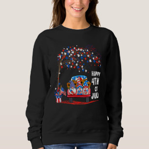 Sweatshirt Joyeux 4 juillet Gnomes Camion Feux d'artifice Ind