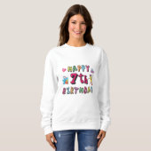 Sweatshirt Joyeux 7e anniversaire 7 ans souhaits (Devant entier)