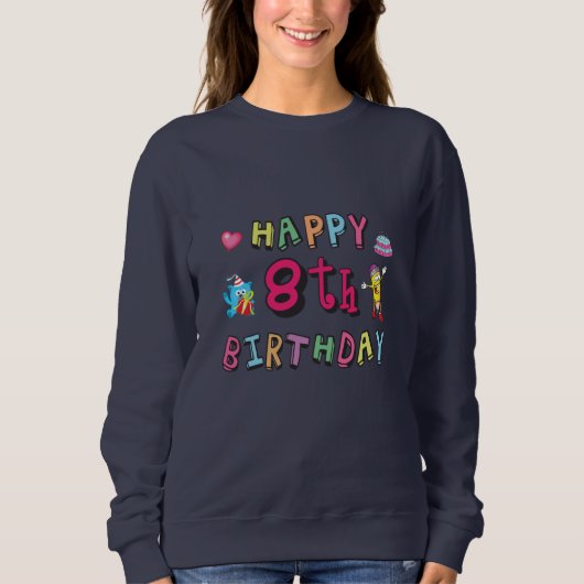 Sweatshirt Joyeux 8e anniversaire. 8 ans de voeux (Devant)