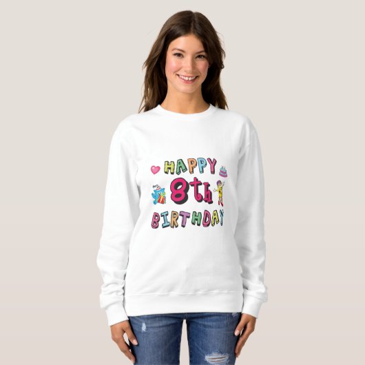 Sweatshirt Joyeux 8e anniversaire. Surprise de 8 ans (Devant entier)