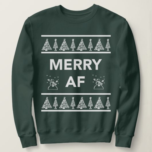 Sweatshirt Joyeux AF Drôle Noël Idée cadeau de Noël (Design devant)