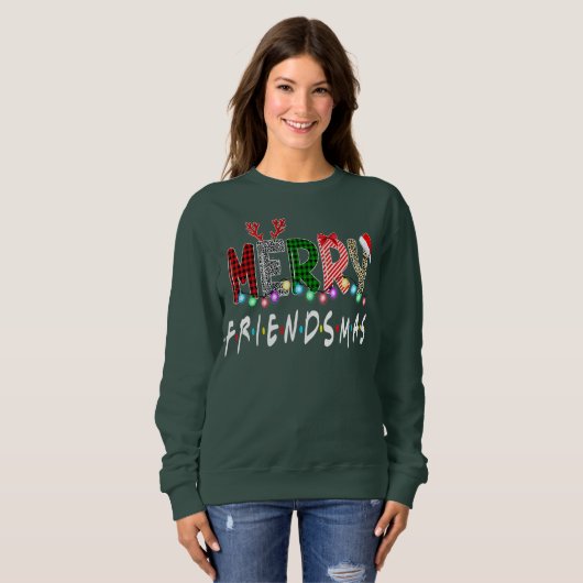 Sweatshirt Joyeux amis Amis Noël Matching Noël (Devant entier)