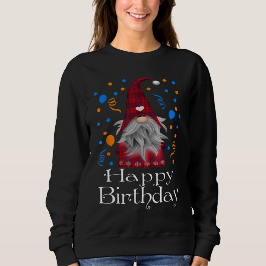 Sweatshirt Joyeux Anniversaire Gnome Amateurs Cadeau Cute Buf (Devant)