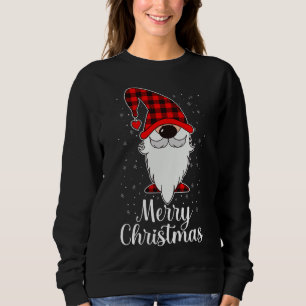 Sweatshirt Joyeux Buffalo de Noël Plaid Gnome Lover de neige 