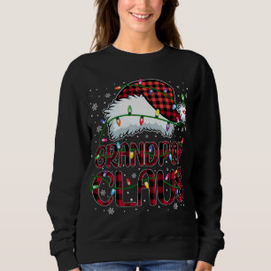 Sweatshirt Joyeux Buffalo de Noël Plaid Red Santa Hat Grandp