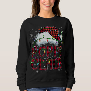 Sweatshirt Joyeux Buffalo de Noël Plaid Red Santa Hat Poppa