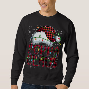 Sweatshirt Joyeux Buffalo de Noël Plaid Red Santa Hat Poppa
