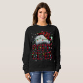 Sweatshirt Joyeux Buffalo de Noël Plaid Red Santa Hat Poppy (Devant entier)