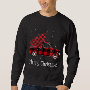 Sweatshirt Joyeux Buffalo Red Plaid Truck Tree