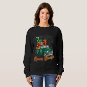 Sweatshirt Joyeux Camion rouge Noël avec des présentations d' (Devant entier)
