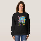 Sweatshirt Joyeux Camping Bunny de Pâques Camping Bunny de Pâ (Devant entier)