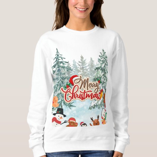 Sweatshirt Joyeux capuchon de Noël (Devant)