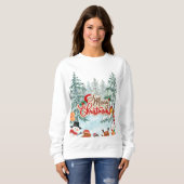 Sweatshirt Joyeux capuchon de Noël (Devant entier)
