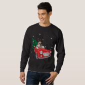 Sweatshirt Joyeux Carlin de Noël Chien Camion Rouge Joyeux fe (Devant entier)